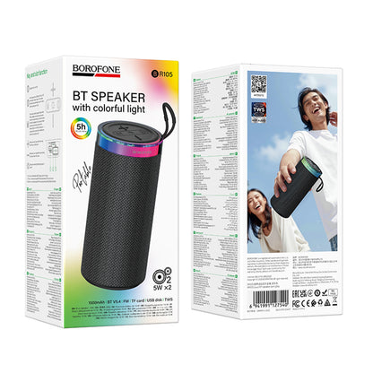 Cassa Portatile Bluetooth Borofone BR105 Loud, 10W, TWS, RGB, Grigio