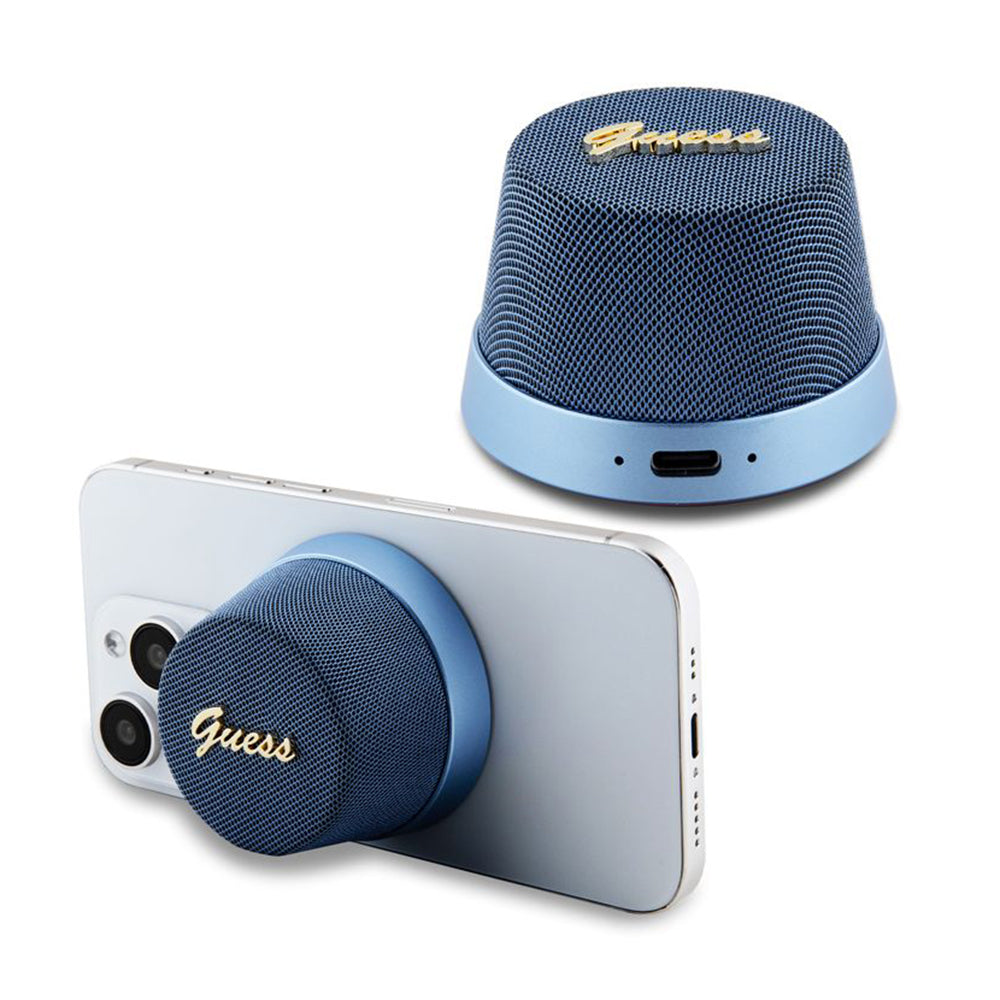 Portable Bluetooth Speaker Guess Magnetic Stand Script Metal, 3W, Blue