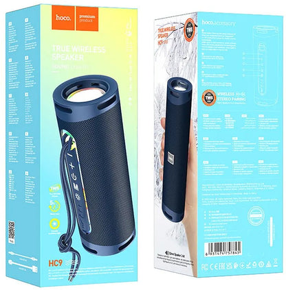 HOCO HC9 Dazzling Pulse Sports Portable Bluetooth Speaker, 10W, TWS, RGB, Blue