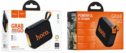 Cassa Portatile Bluetooth HOCO HC31, 10W, TWS, RGB, Impermeabile, Nera