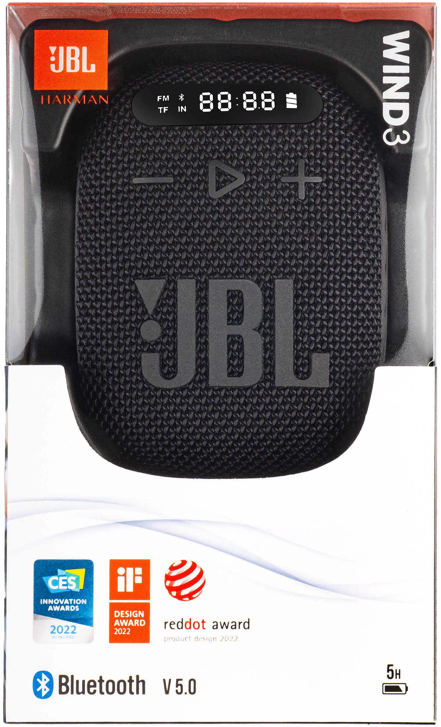 Cassa Portatile Bluetooth JBL Wind 3, 5W, Impermeabile, Nera JBLWIND3