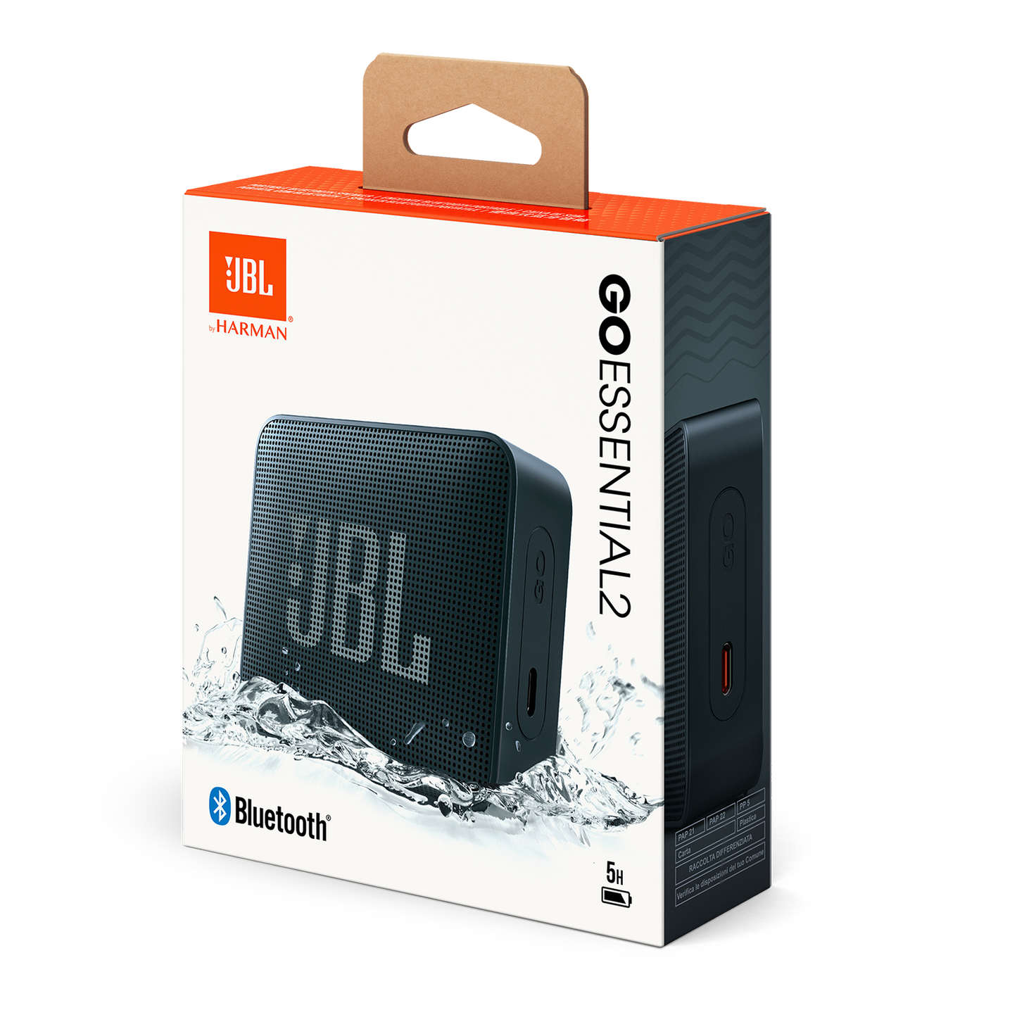 Cassa Portatile Bluetooth JBL Go Essential 2, 3.1W, Pro Sound, Impermeabile, Nera JBLGOES2BLKCN