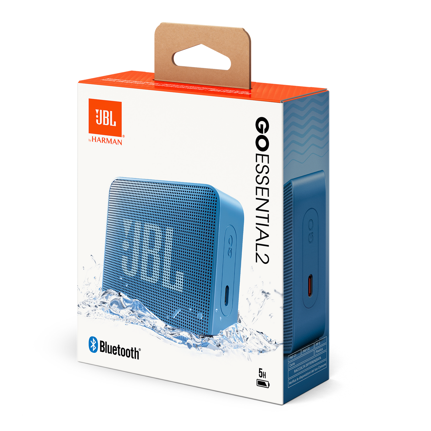 Cassa Portatile Bluetooth JBL Go Essential 2, 3.1W, Pro Sound, Impermeabile, Blu JBLGOES2BLUCN
