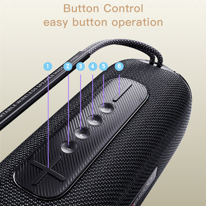 Yesido YSW11 Portable Bluetooth Speaker, 40W, RGB, Waterproof, Black