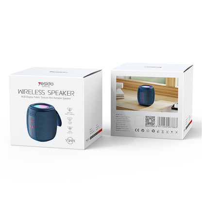 Cassa Portatile Bluetooth Yesido YSW14, 5W, RGB, Blu