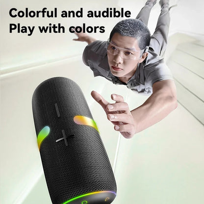 Yesido YSW22 Portable Bluetooth Speaker, 30W, RGB, Waterproof, Black