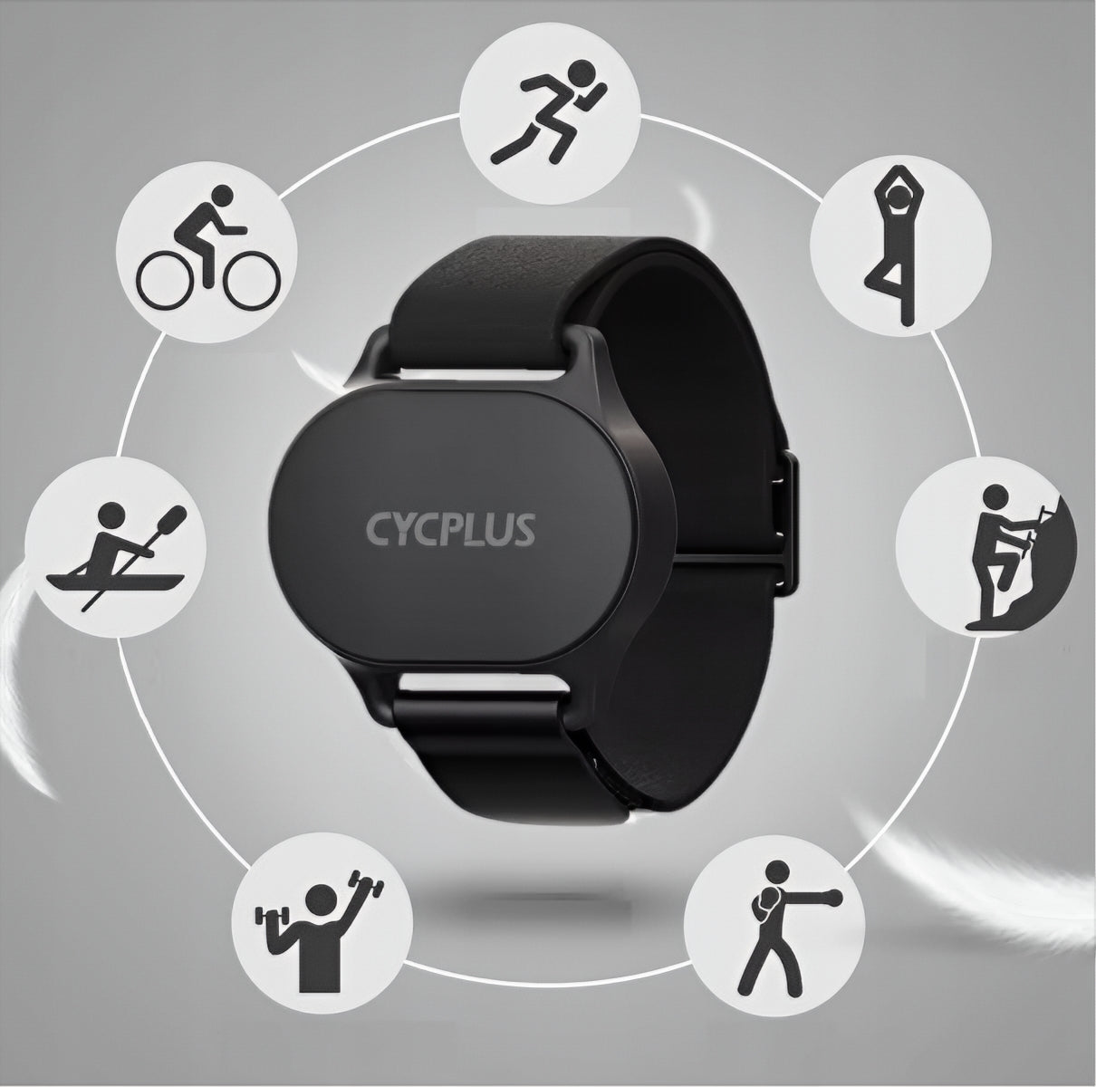 Bracciale Monitoraggio Frequenza Cardiaca Cycplus H1, Nero