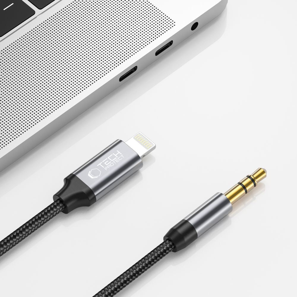Cavo Audio Lightning - 3.5mm Tech-Protect Ultraboost, 1m, Nero