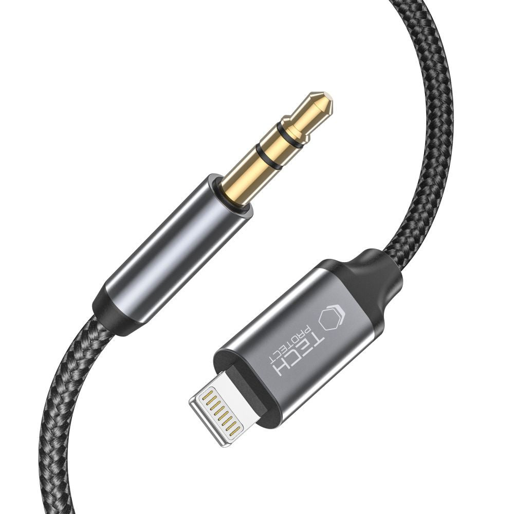 Cavo Audio Lightning - 3.5mm Tech-Protect Ultraboost, 1m, Nero