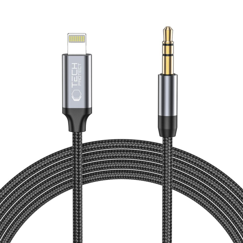Cavo Audio Lightning - 3.5mm Tech-Protect Ultraboost, 1m, Nero
