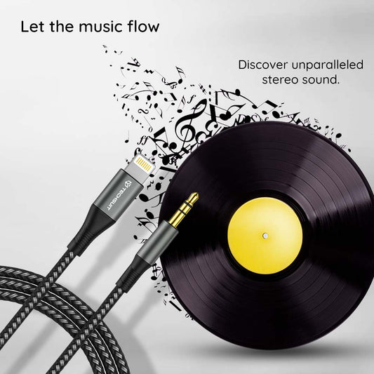 Cavo Audio Lightning - 3.5mm Techsuit AC17 NexaSound, 1m, Grigio