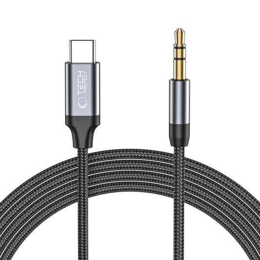 Cavo Audio USB-C - 3.5mm Tech-Protect Ultraboost, 1m, Nero