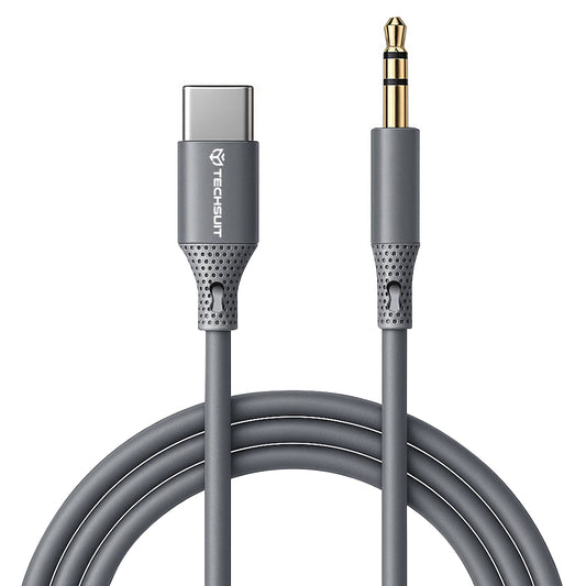Cavo Audio USB-C - 3.5mm Techsuit AC4 SoundFlex, 1m, Grigio