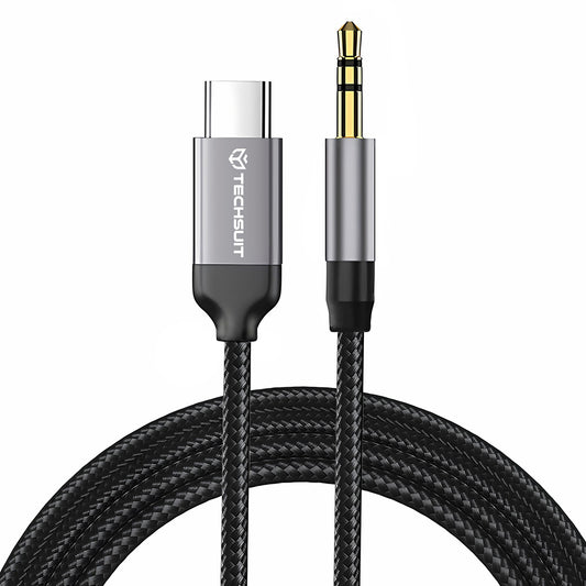 Cavo Audio USB-C - 3.5mm Techsuit AC9 SoundShell, 1.5m, Grigio