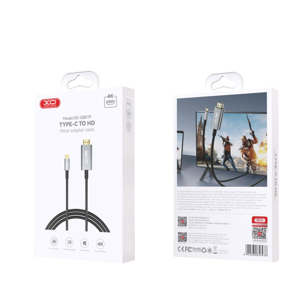 Cavo Audio e Video USB-C - HDMI XO Design GB019, 1.8m, Nero