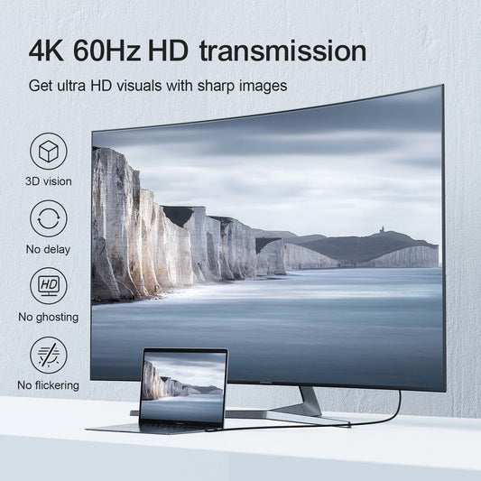 Cavo Audio e Video USB-C - HDMI Joyroom SY-20C1 Angled, 2m, Grigio