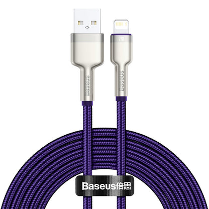 Cavo Dati e Ricarica USB-A - Lightning Baseus Cafule Metal Series, 18W, 2m, Viola CALJK-B05