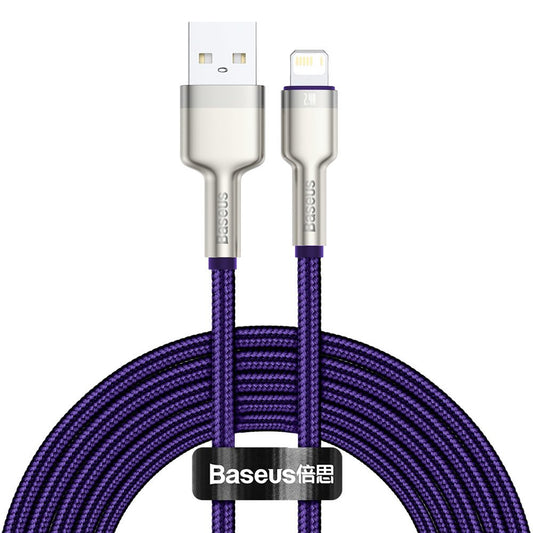 Cavo Dati e Ricarica USB-A - Lightning Baseus Cafule Metal Series, 18W, 2m, Viola CALJK-B05