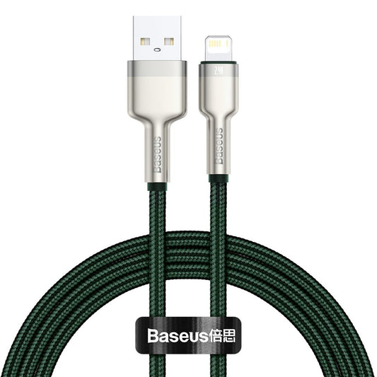 Cavo Dati e Ricarica USB-A - Lightning Baseus Cafule Metal Series, 18W, 1m, Verde CALJK-A06