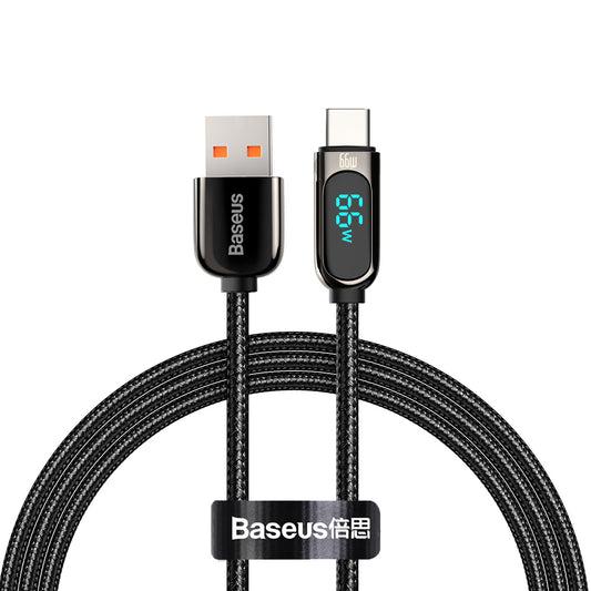 Cavo Dati e Ricarica USB-A - USB-C Baseus Display, 66W, 2m, Nero CASX020101