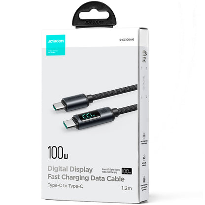 Cavo Dati e Ricarica USB-C - USB-C Joyroom S-A16 Prism Display, 100W, 1.2m, Nero