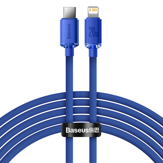 Cavo Dati e Ricarica USB-C - Lightning Baseus Crystal Shine Series, 20W, 1.2m, Blu CAJY000203