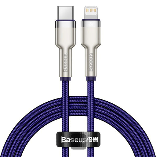 Cavo Dati e Ricarica USB-C - Lightning Baseus Cafule Metal Series, 20W, 1m, Viola CATLJK-A05