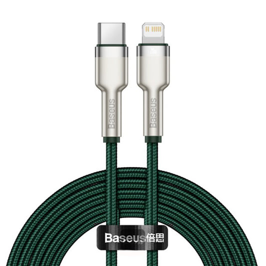 Cavo Dati e Ricarica USB-C - Lightning Baseus Cafule Metal Series, 20W, 2m, Verde CATLJK-B06