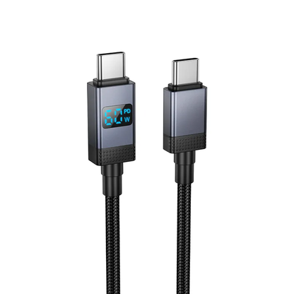 Cavo Dati e Ricarica USB-C - USB-C HOCO X118 Display, 60W, 1m, Nero