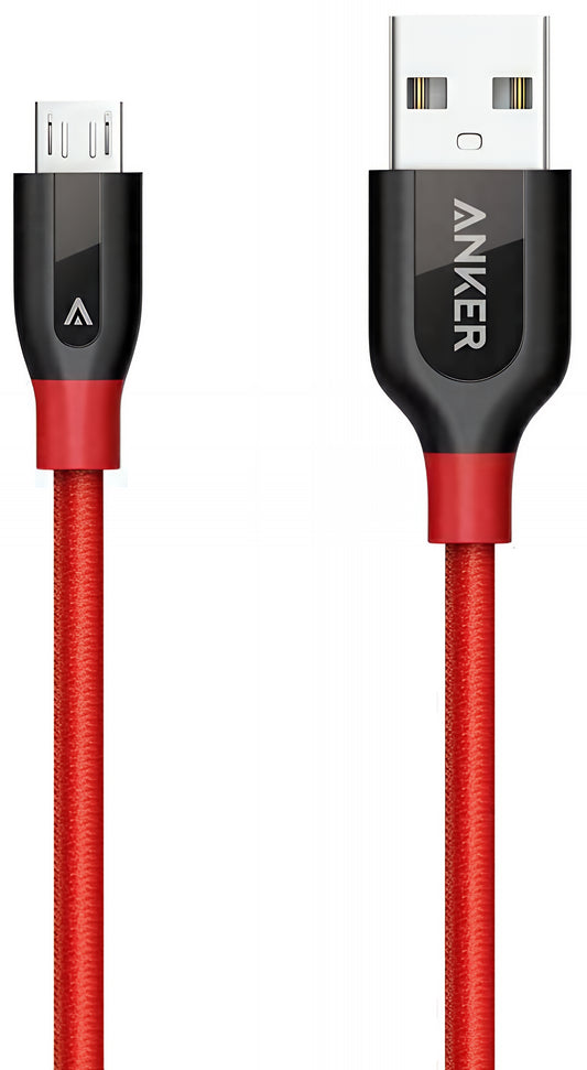 Cavo Dati e Ricarica USB-A - microUSB Anker PowerLine+, 18W, 0.91m, Rosso A8142G91