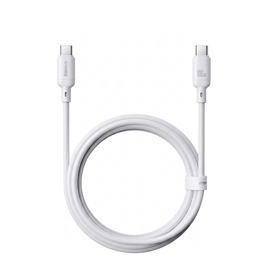 Cavo Dati e Ricarica USB-C - USB-C Baseus Silky, 100W, 2m, Bianco