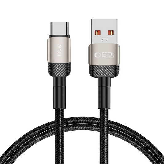 Cavo Dati e Ricarica USB-A - USB-C Tech-Protect Ultraboost EVO, 100W, 1m, Argento