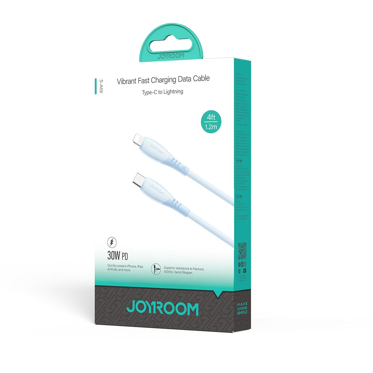 Cavo Dati e Ricarica USB-C - Lightning Joyroom S-A59 Vibrant, 30W, 1.2m, Blu