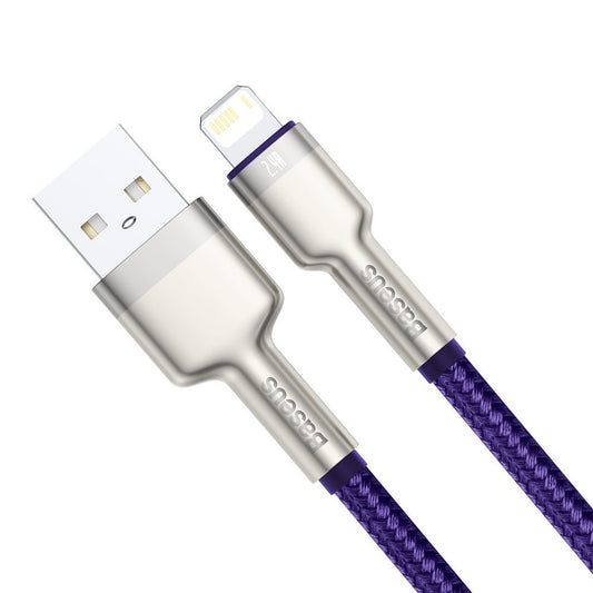 Cavo Dati e Ricarica USB-A - Lightning Baseus Cafule Metal Series, 18W, 2m, Viola CALJK-B05