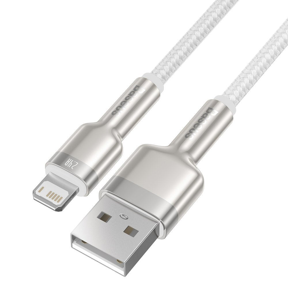 Cavo Dati e Ricarica USB-A - Lightning Baseus Cafule Metal Series, 18W, 2m, Bianco CALJK-B02