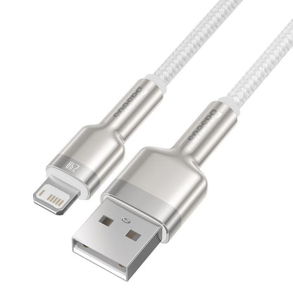 Cavo Dati e Ricarica USB-A - Lightning Baseus Cafule Metal Series, 18W, 2m, Bianco CALJK-B02