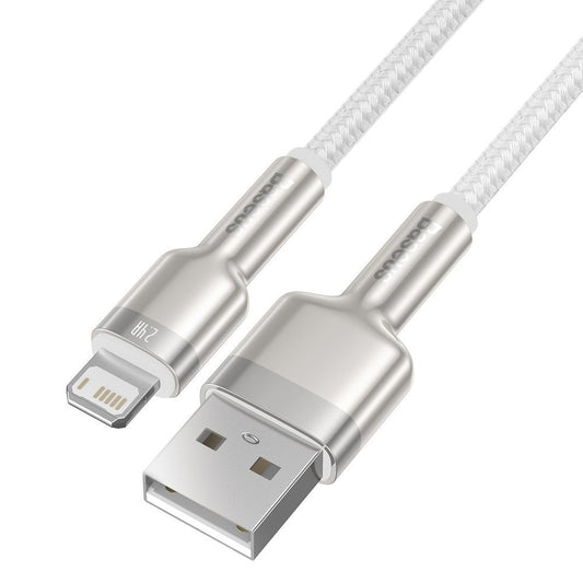 Cavo Dati e Ricarica USB-A - Lightning Baseus Cafule Metal Series, 18W, 2m, Bianco CALJK-B02