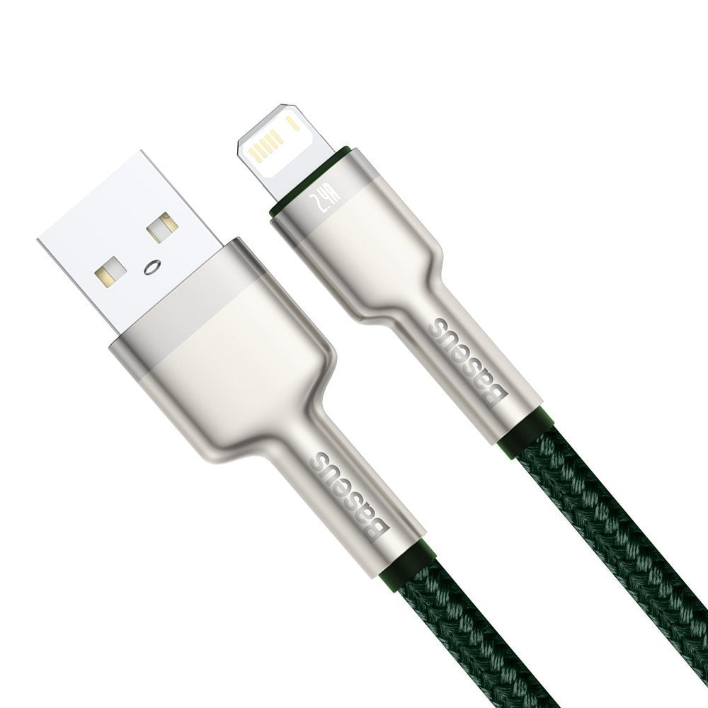 Cavo Dati e Ricarica USB-A - Lightning Baseus Cafule Metal Series, 18W, 2m, Verde CALJK-B06