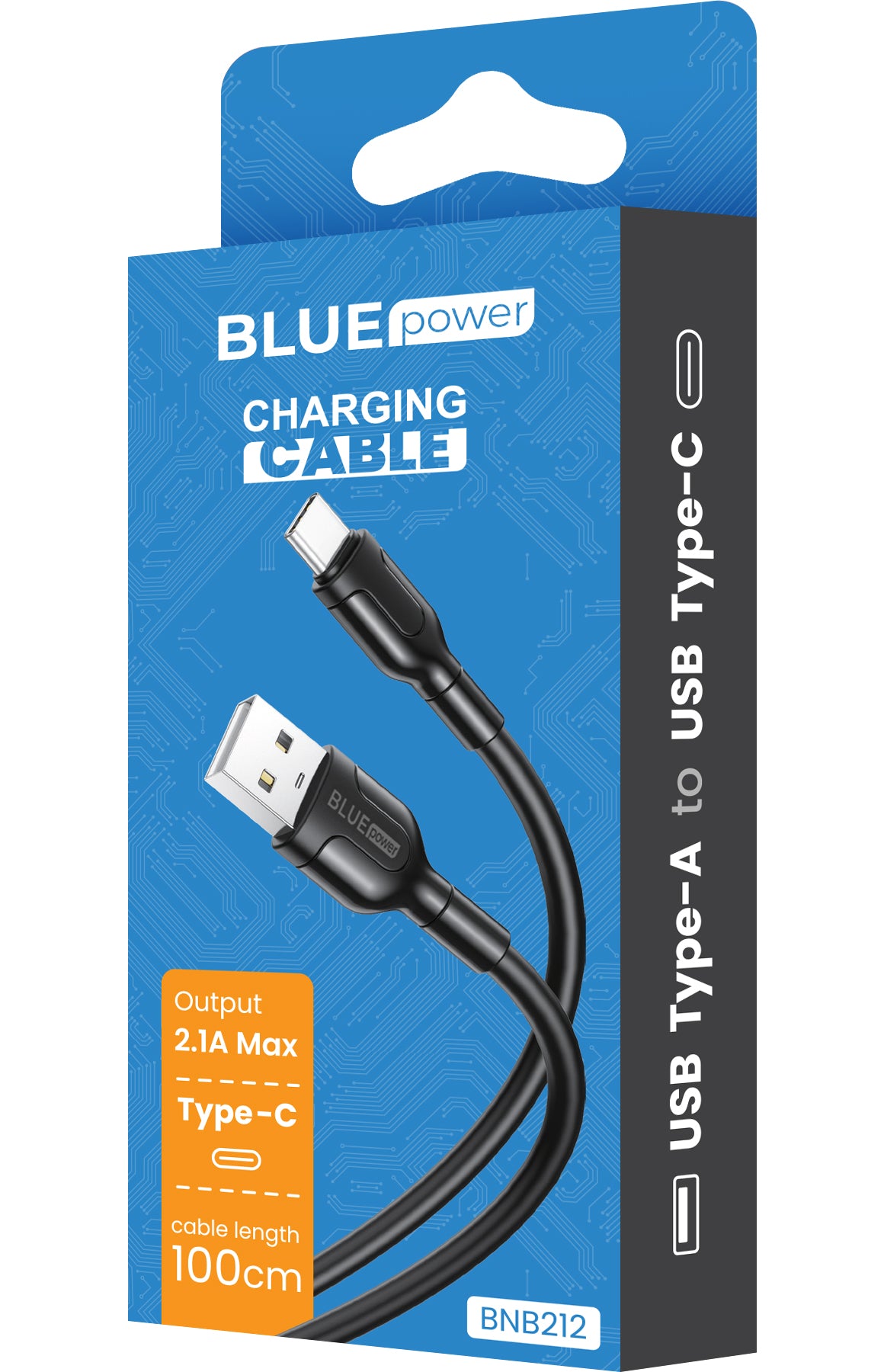 Cavo dati e ricarica USB-A - USB-C BLUE Power BLUE Power BNB212, 18W, 1m, Nero