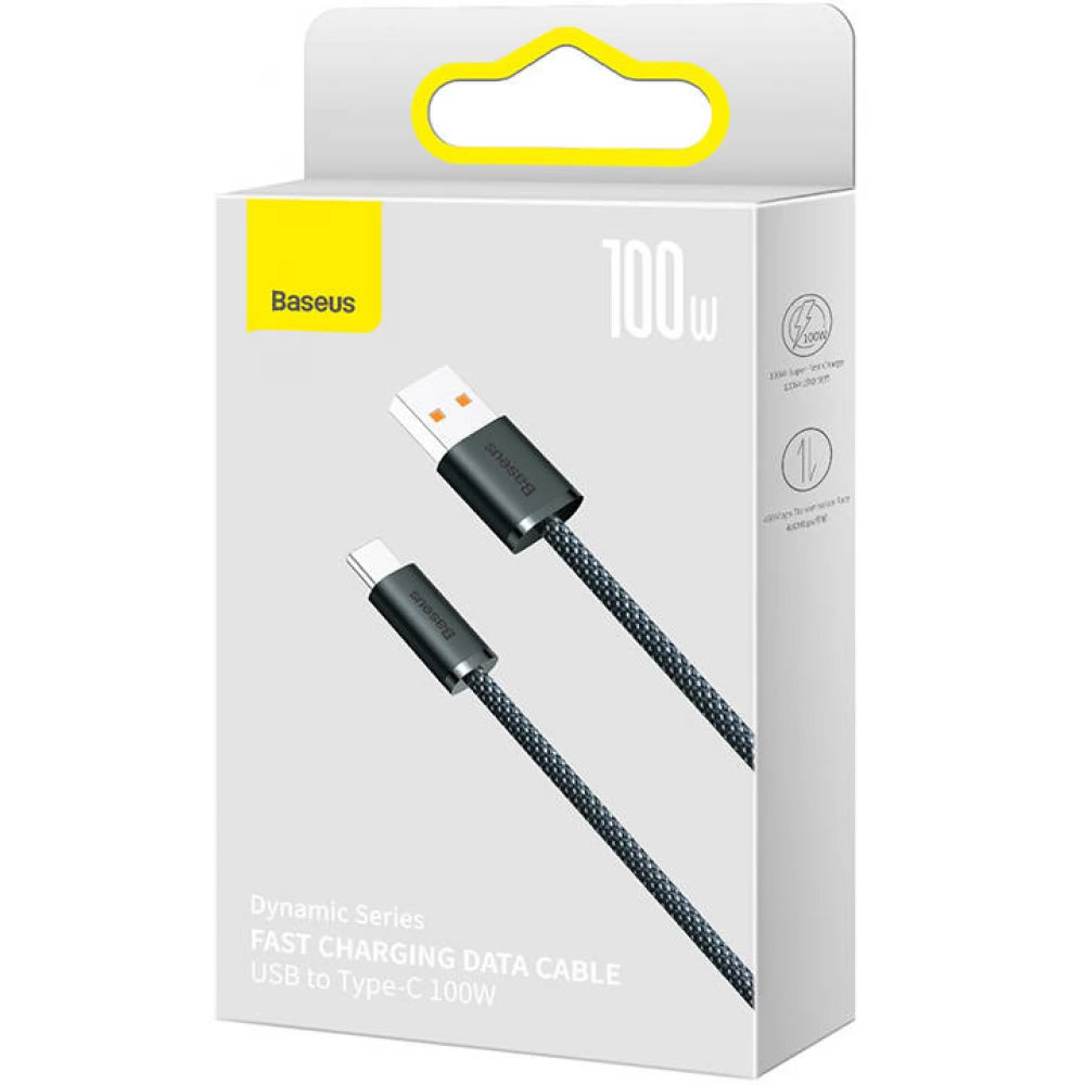 USB-A to USB-C Data and Charging Cable Baseus Dynamic Series, 100W, 2m, Gray CALD000716