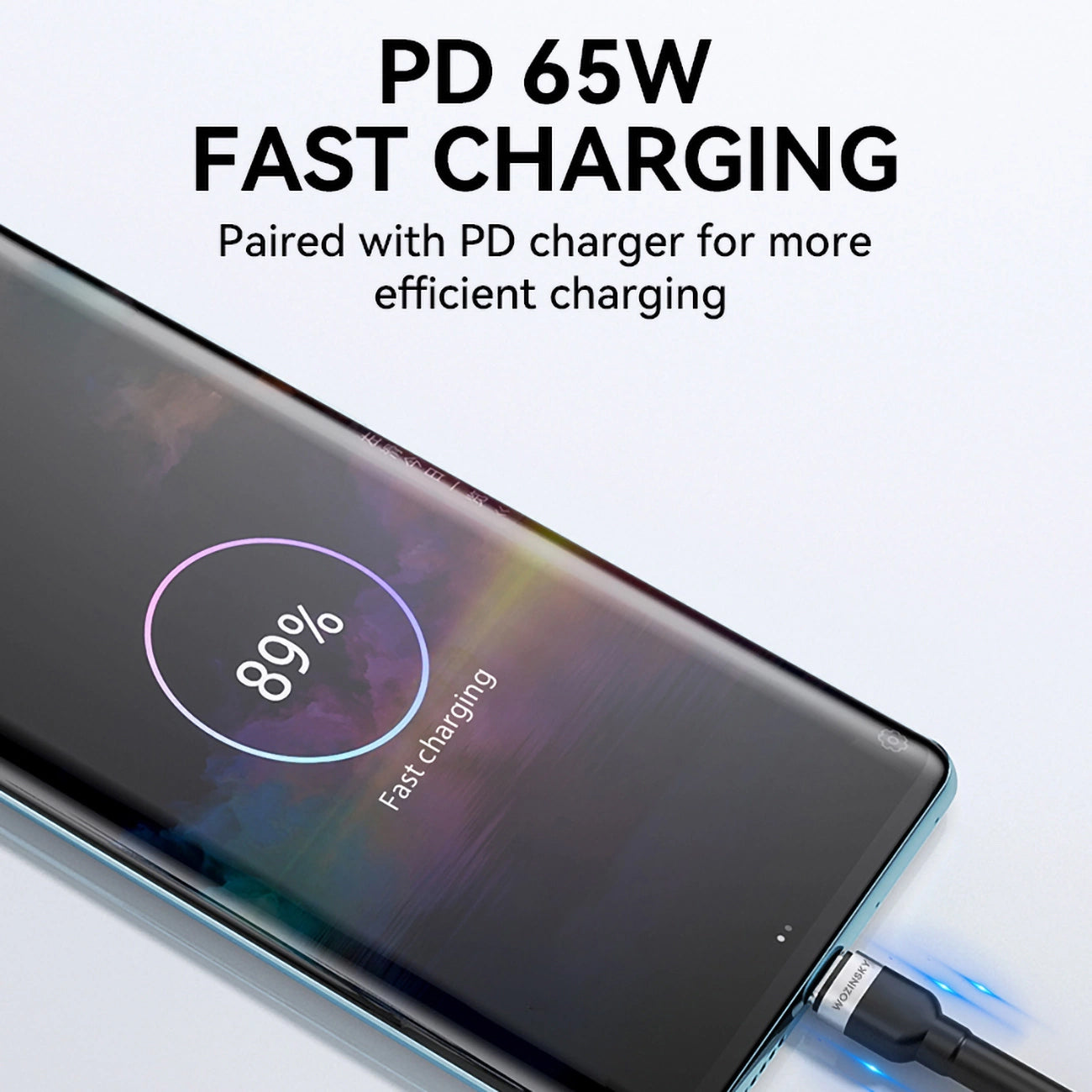 Cavo Dati e Ricarica USB-C - USB-C WZK WNBCC2, 65W, 2m, Nero