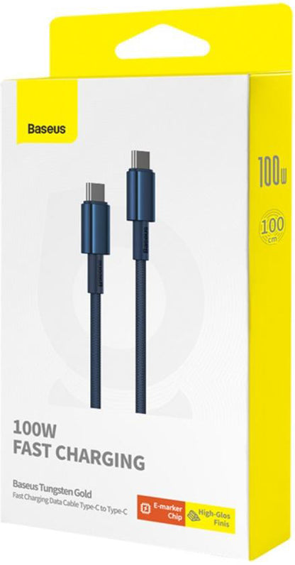 Cavo Dati e Ricarica USB-C - USB-C Baseus Tungsten Gold, 100W, 1m, Blu Navy P10319800321-03