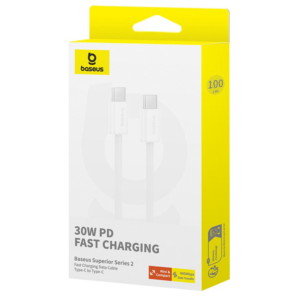 Cavo Dati e Ricarica USB-C - USB-C Baseus Superior Series 2, 30W, 2m, Bianco P10365200211-01