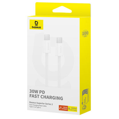 Cavo Dati e Ricarica USB-C - USB-C Baseus Superior Series 2, 30W, 2m, Bianco P10365200211-01