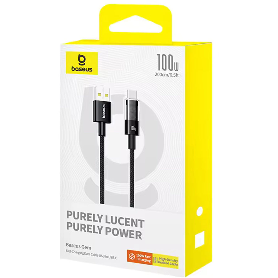 Cavo Dati e Ricarica USB-A - USB-C Baseus Gem, 100W, 2m, Nero P10373002111-01