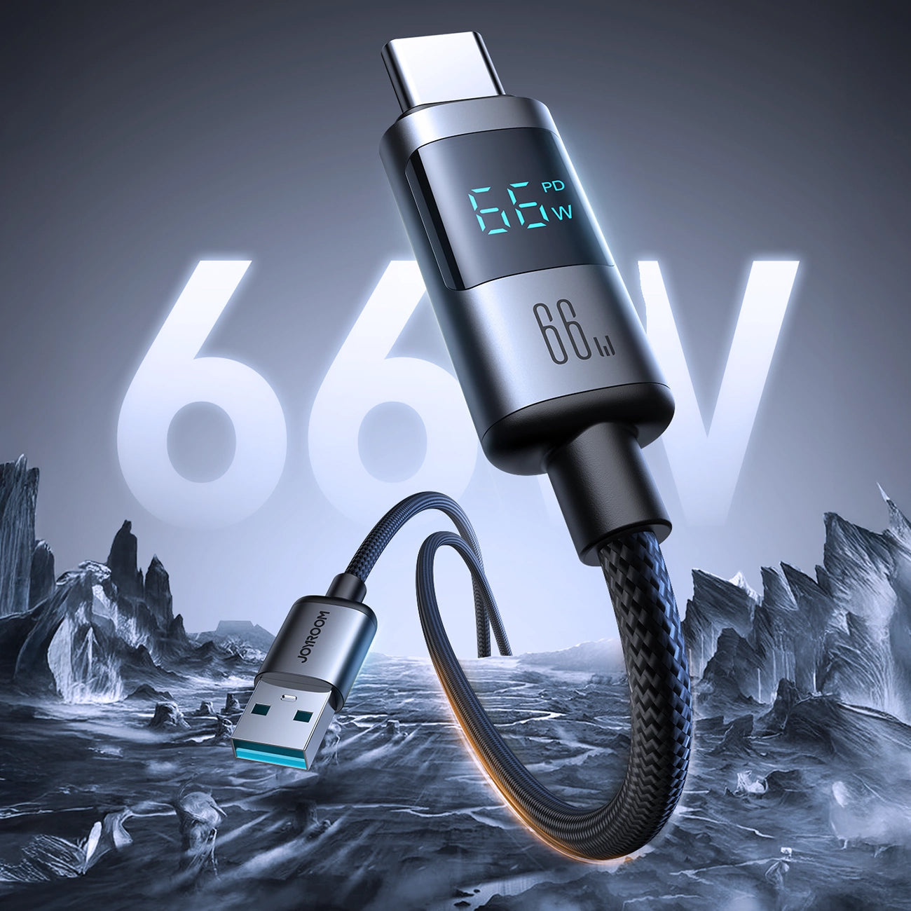 Cavo Dati e Ricarica USB-A - USB-C Joyroom S-A16 Pro Prism Display, 66W, 1.2m, Nero