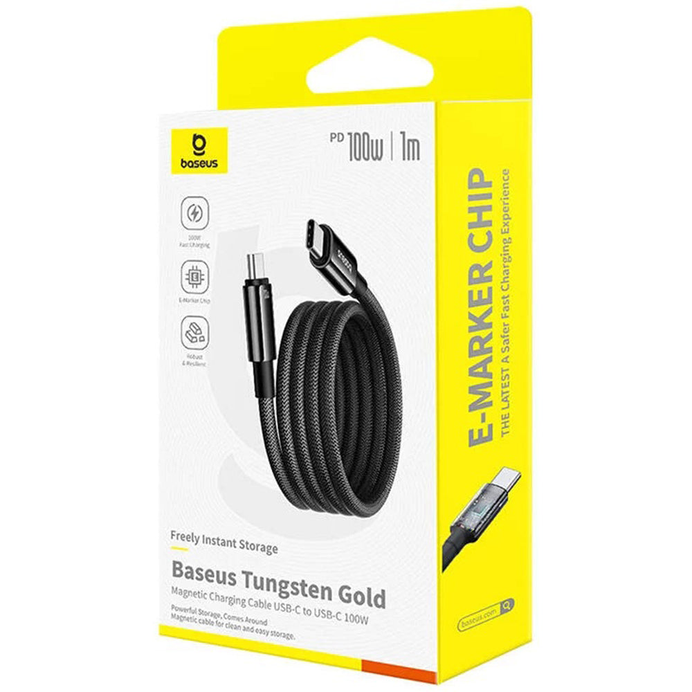 Cavo Dati e Ricarica USB-C - USB-C Baseus Tungsten Gold, 100W, 1m, Nero P10319805111-00