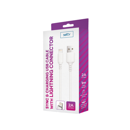 Cavo Dati e Ricarica USB-A - Lightning Setty, 18W, 1m, Bianco