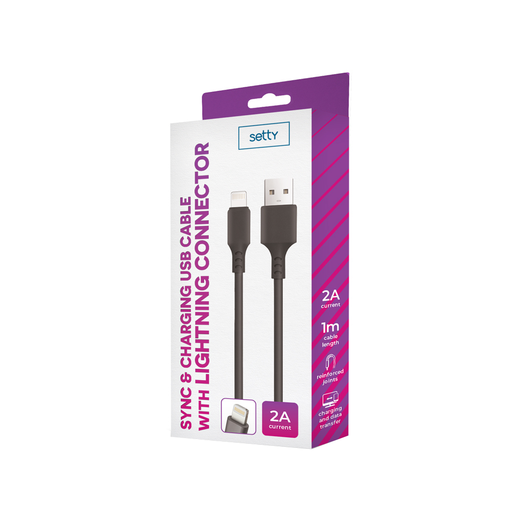 Cavo Dati e Ricarica USB-A - Lightning Setty, 18W, 1m, Nero