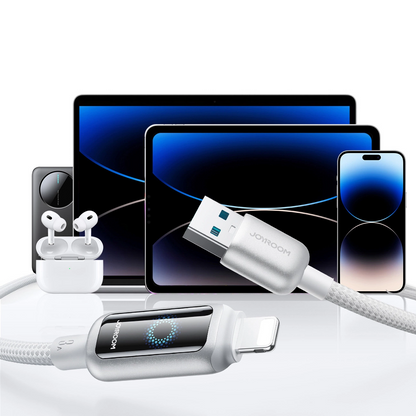 Cavo Dati e Ricarica USB-A - Lightning Joyroom S-A55 StarFlight Display, 18W, 1.2m, Bianco